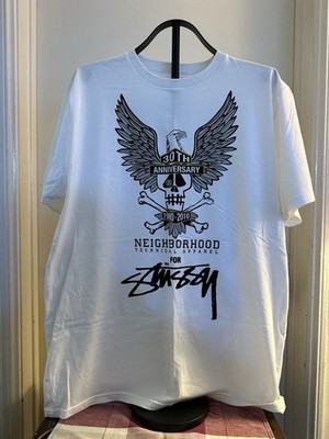 Stussy X Neighborhood 30Th Anniversary Collab T-Shirt, White Stussy X Neighborhood 30Th Anniversary Collab T-Shirt, White