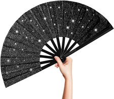 Glitter Large Rave Clack Popping Fan for Line Dancing - 13'' Boots on the Ground
