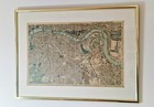 Large Antique Bacon's new Map 'London South East Sheet Framed Thames mounted
