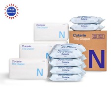Baby Wipes  Diapers Kit 186 Count Newborn  12 Pack 672 Hypoallergenic Coterie