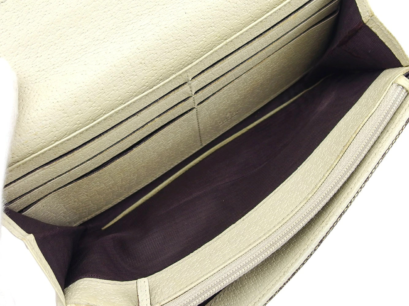 Gucci GG Pattern Eclipse Beige Brown Leather Wall… - image 4