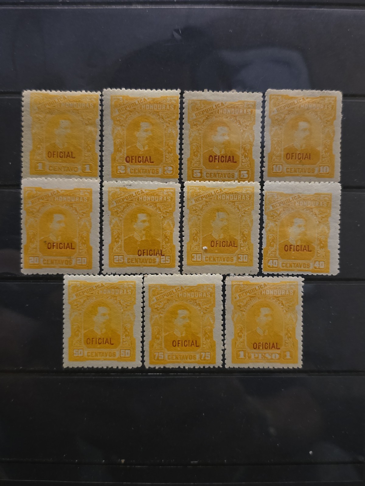 Honduras MH Scott O12-O22 President Luis Bográn Barahona 1891 Official Set