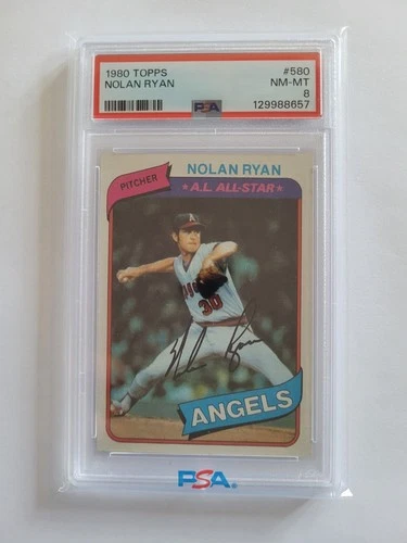 1980 Topps #580 NOLAN RYAN nrmint-to-mint PSA 8 recently graded