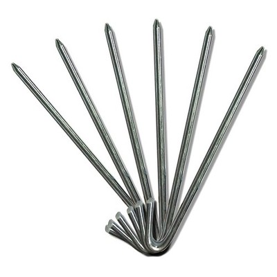 Steel Tent Stakes Heavy Duty Hook 5/8'' x 18'' Metal Inflatable Anchors 10-Pack