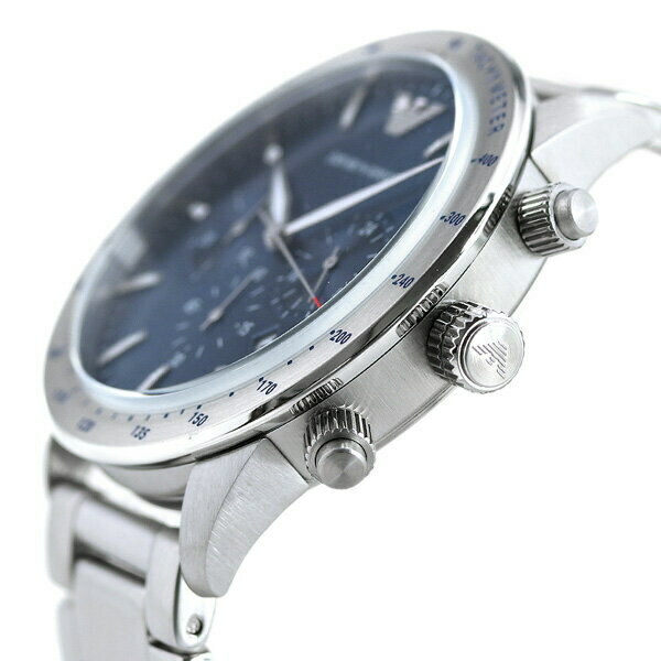 Emporio Armani AR11306 Herrenuhr Chronograph Blau Edelstahl Silber