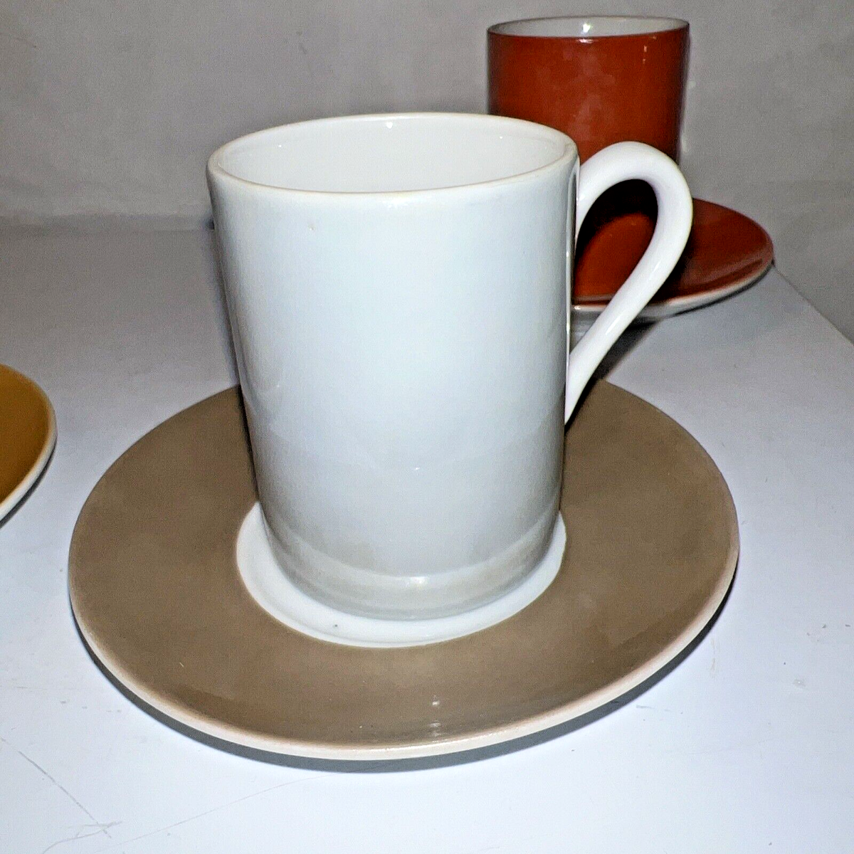 3) vintage Kenji Fujita Freeman Lederman Espresso Cups & Saucers