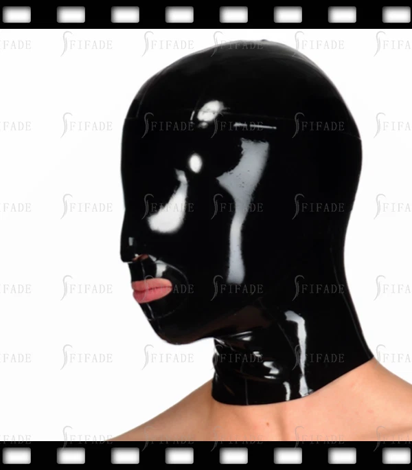Latex Hoods Masks Rubber Black Eye Cover Blinder Mouth Open Customized .4mm A17 - Image 2 of 4