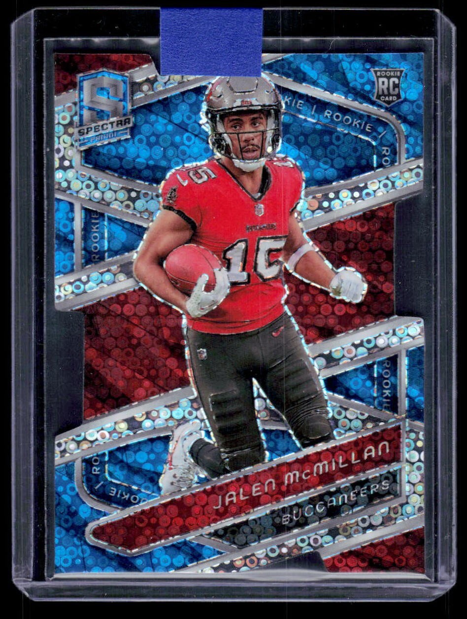 2024 Panini Spectra Rookie Jalen McMillan 138 Neon Blue Die-Cut 50/50 TZ