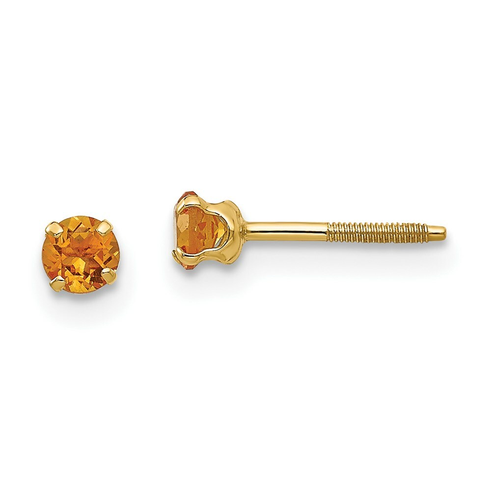 Серьги Madi K Kids из желтого золота 14 карат с цитрином диаметром 3 мм 6 мм 15490₽