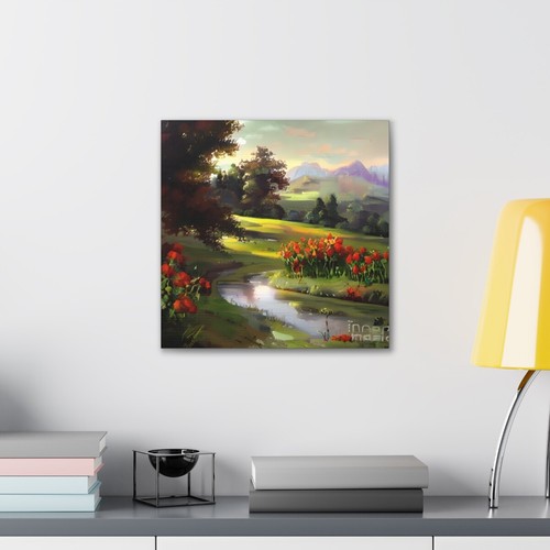 Paesaggio Europeo Fiori Rossi Galleria Tela Stampa Involucri - Foto 19 di 29