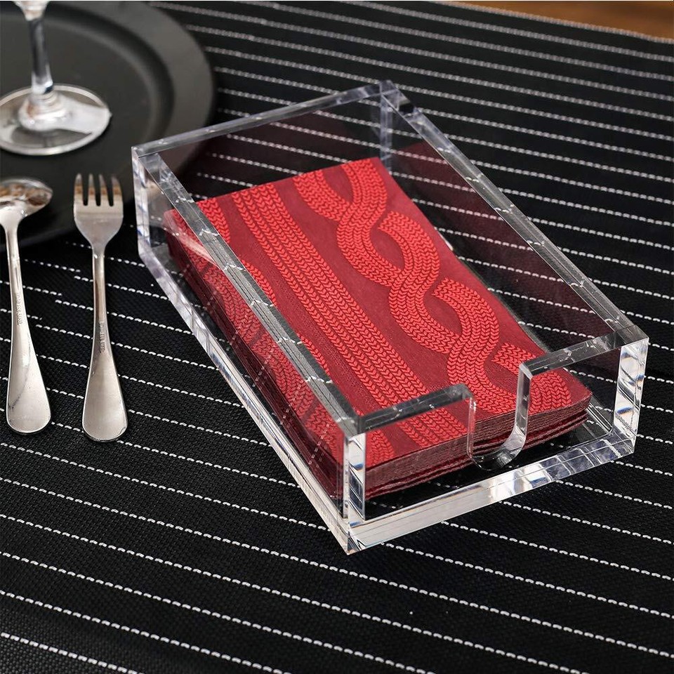 Acrylic Guest Towel Napkin Holder,Clear Bathroom Paper Hand Towels