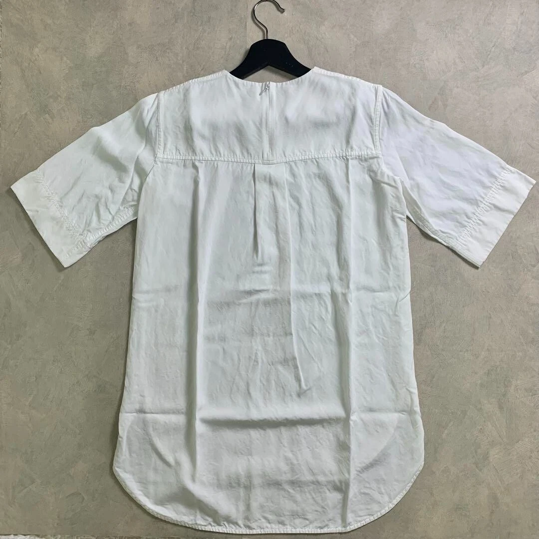 CELINE tunica blusa mezza manica 36 bianco donna