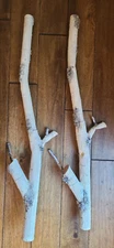 Two White Faux Birch Poles/Branches/Sticks for Decor/Crafts/DIY 32" Long