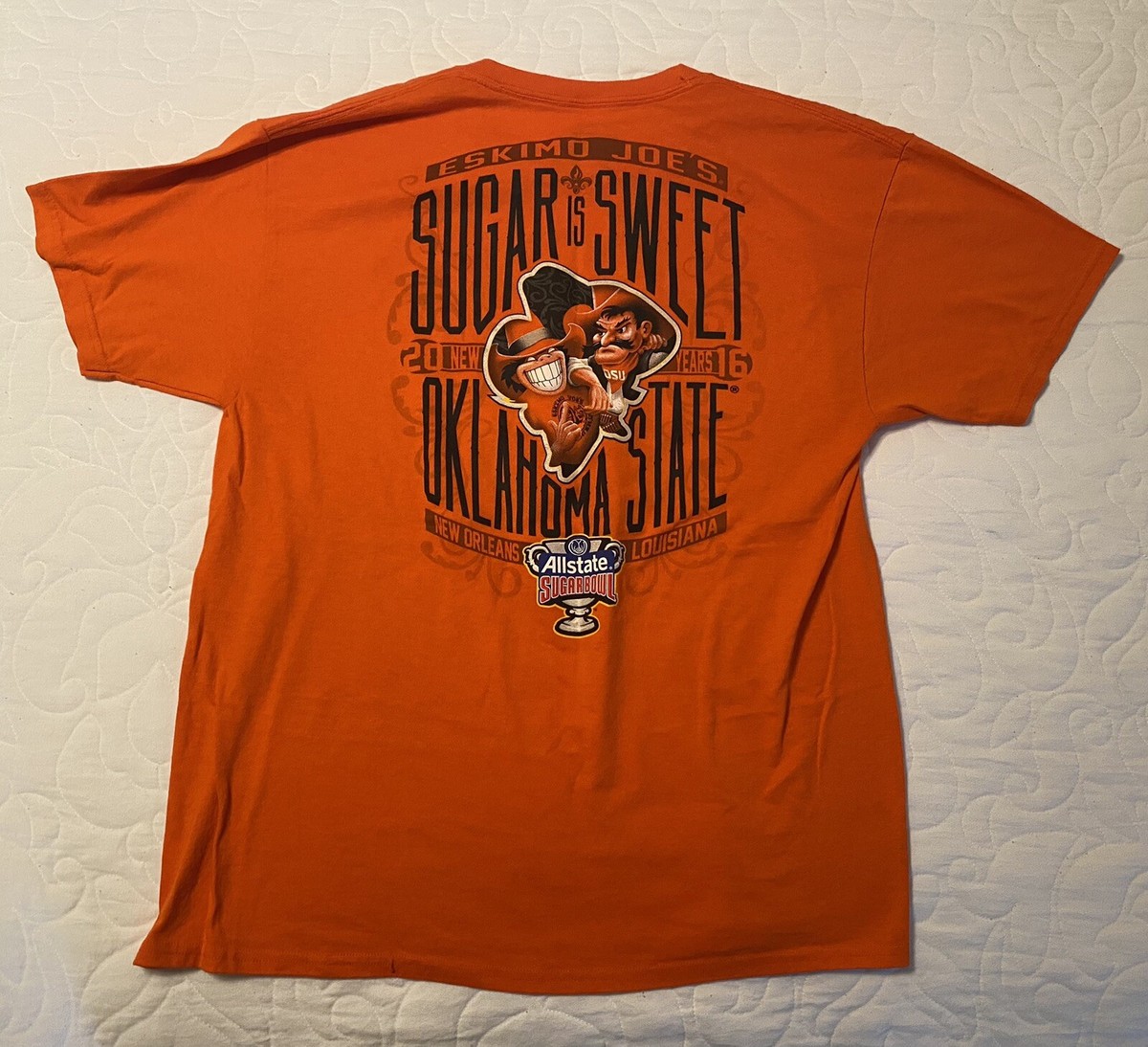 Eskimo Joe's Sugar Bowl Oklahoma State 2016 Orange T- Shirt