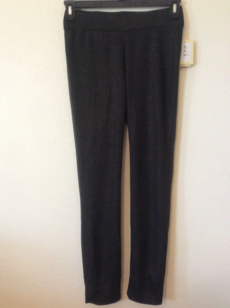ECI New York Womens Pants Pull On Stretch Pants Size XS Black Gold