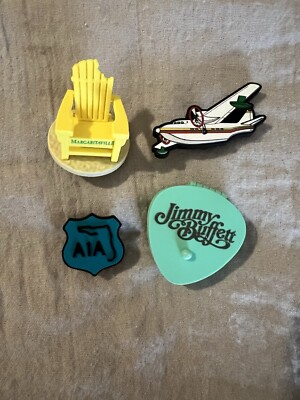 Margaritaville Jimmy Buffett by Crocs chair ,plane, Guitar Pick, and A1A Jibbitz