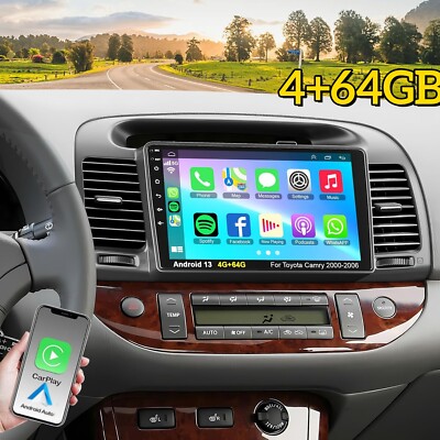 4+64G For 2000-2006 Toyota Camry  Carplay Android 13 Car Stereo Radio GPS