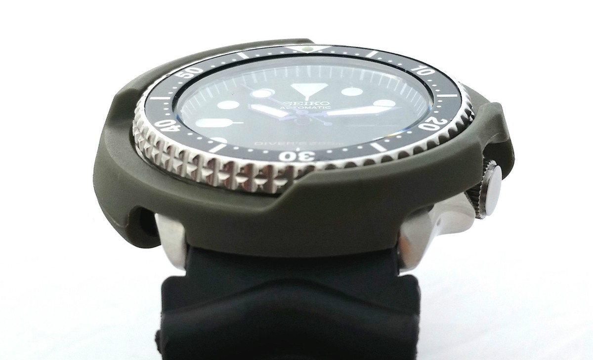 MILITARY GREEN TUNA SHROUD for SKX007 SKX009 011 7s26 fits LARGE