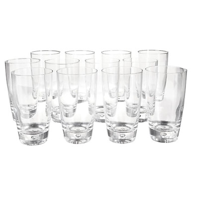 Bormioli Rocco Luna Drinking Glasses 11.5 Oz Set of 12 Durable & Dishwasher Safe