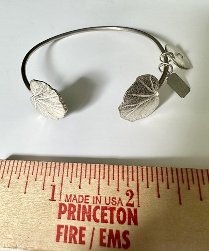 Woods & Willow Sterling Silver Leaf Bangle