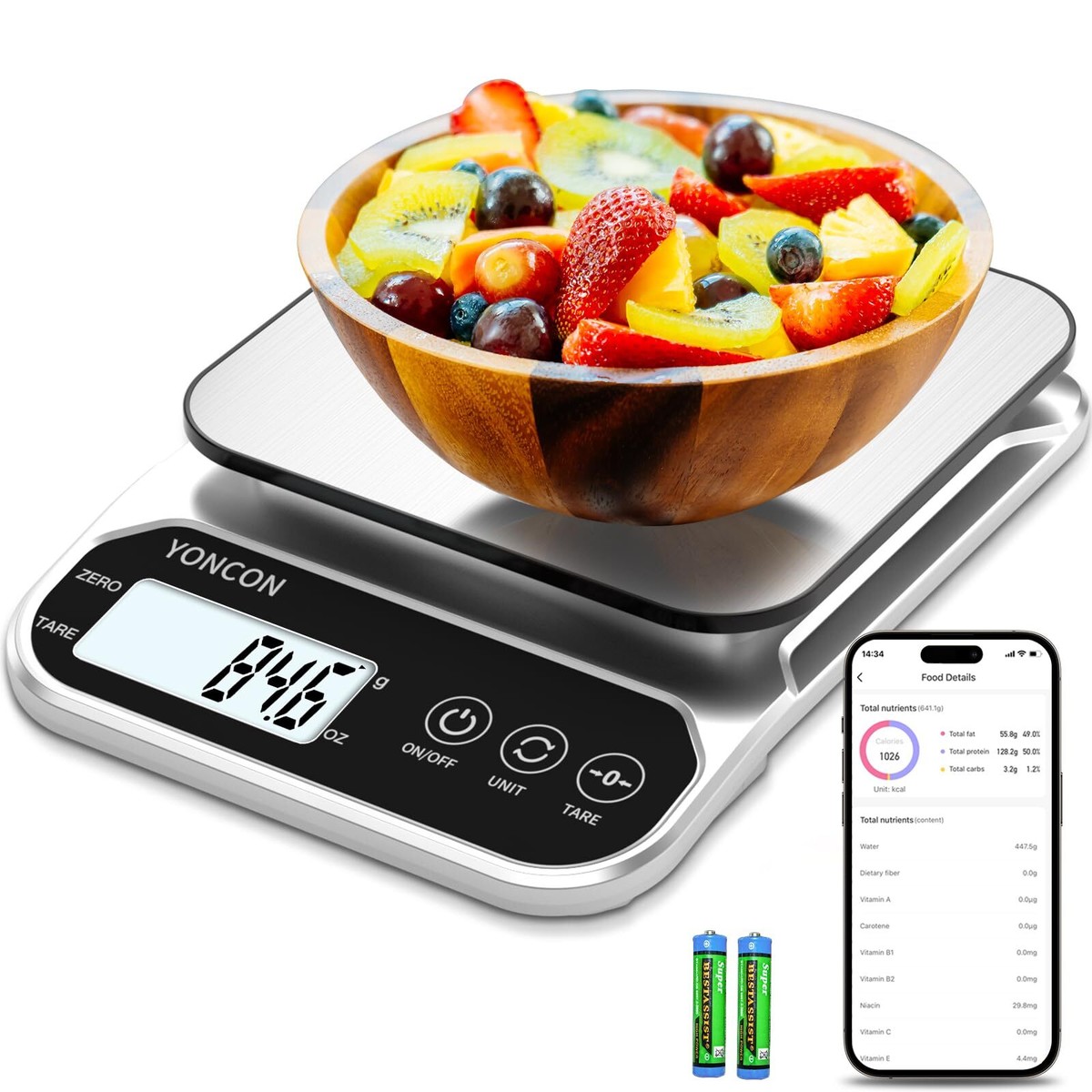 Smart Digital Food Scale Grams Oz Weight Loss Cooking