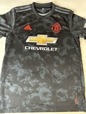 Manchester United MUFC Soccer Chevrolet Adidas Jersey Mens Medium Black