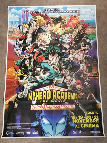 MY HERO ACADEMIA WORLD HEROS MISSION Original Movie Poster 39x55" 2Sh Italian
