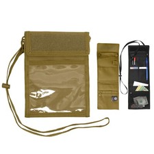 Black or Coyote Brown Deluxe Tri-Fold ID Holder With Adjustable Lanyard
