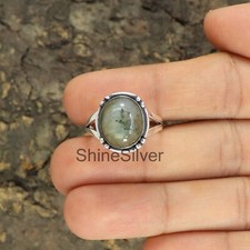 Labradorite Ring 925 Sterling Silver Boho Statement Blue fire Ring