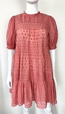 DÔEN Doen  pin-tuck embroidered mini dress, XS