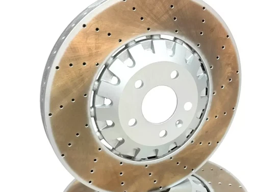 FOR AUDI RS4 B9 2017 -FRONT DRILLED BRAKE DISCS BORG AND BECK PADS 375MM - Picture 6 of 9