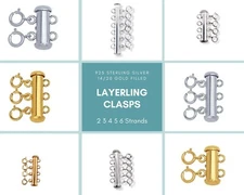 Layering Clasps 2 3 4 5 6 Strand Sterling Silver 14KGold Filled Necklace Connect