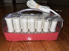 REMINGTON Red Case INSTANT HEAT 20 WAX CORE HOT ROLLERS CURLERS CLIPS H-1080