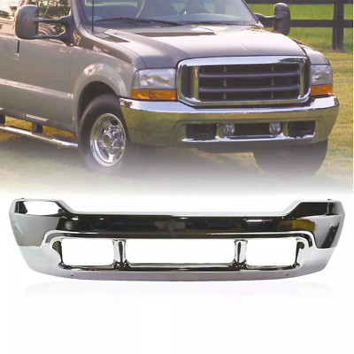 Chrome Steel Front Bumper Face Bar For 2001-2004 Ford F250 F350 F450 Super Duty