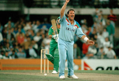 Ian Botham of England appeals unsuccessfully for an LBW decis- Old Cricket Photo