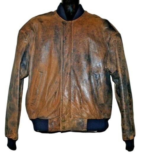 RARE VTG M (38) Leather Bomber Jacket Coat 80's American Eagle