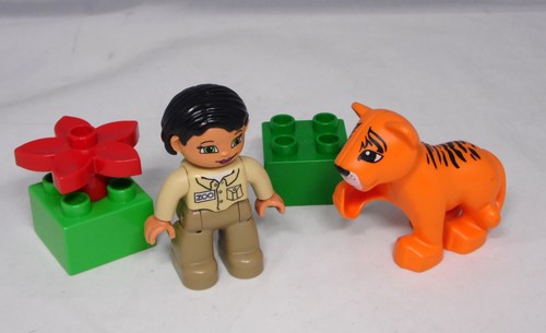 Lego Duplo Tierpflegerin Tierärztin Frau mit Tiger-Baby Blume 2 Steine #13