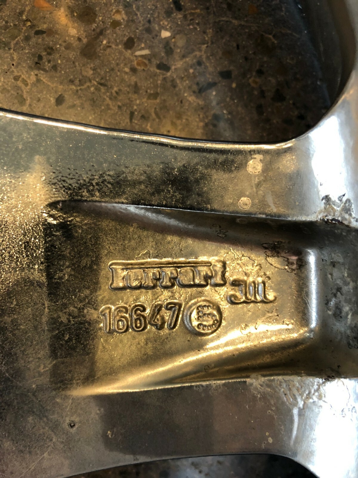Ferrari F355, Front Wheel / Rim, Chrome, Flaws, Used, P/N 166475