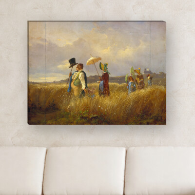 WANDKINGS Leinwandbild Carl Spitzweg - ''Der Sonntagsspaziergang'' 