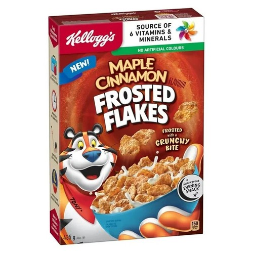 2-Pack Kellogg's Frosted Flakes Maple Cinnamon Cereal (435g) Canada Breakfast - Picture 3 of 5