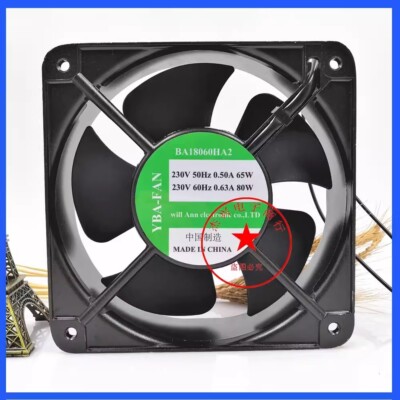 YBA-FAN BA18060HA2 18060 230V 0.5/0.63A 65/80W Ball Axial Cooling Fan