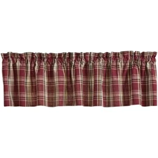 Park Designs Culpepper Unlined Window Valance - Red, Tan, Brown, Caramel, Green