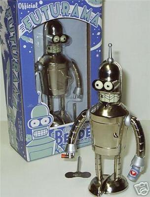 Futurama Bender Bright N Shiny Tin Wind up Robot made in 2008 | eBay