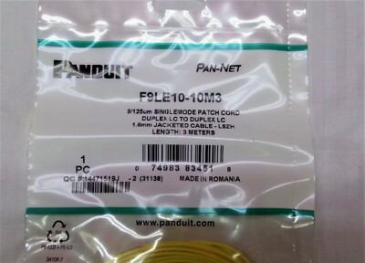 PANDUIT 3 METERS 1.6MM JACKETED CABLE LSZH SINGLE MODE PATCH CORD