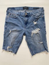 PACSUN Men s Denim Skinny Jean Shorts Bermuda Pockets Distressed Stretch Sz 30