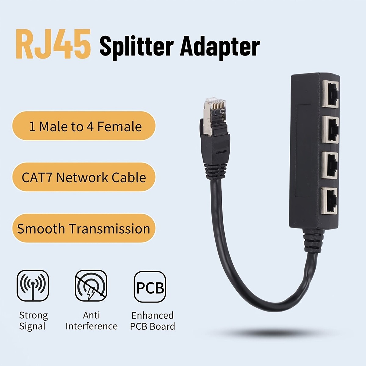 Splitter Ethernet 1 A 3 Porte - 1000 Mbps Con Alimentazione USB - Per Rete Cablata Su Pi&ugrave; Dispositivi