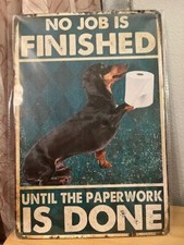 Dachshund Bathroom/Toilet Paper/Home Themed 12"x8" Tin Decor Sign NEW