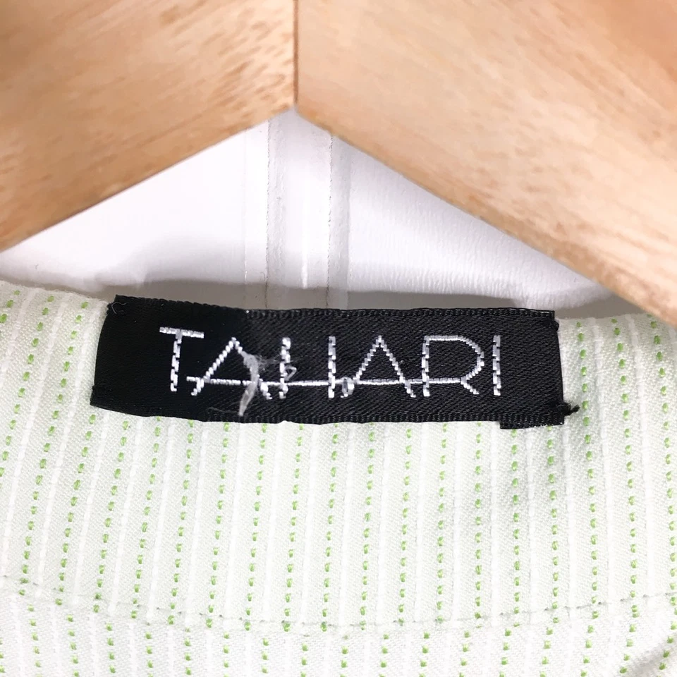 Tahari Womens Suit Jacket Blazer Green Stripe Long Sleeve 4 Pocket Short S - Изображение 3 из 4