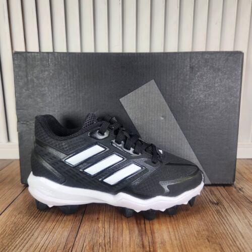 Adidas Icon 8 MD IG7201 Kids Size 12 Black White Athletic Molded Baseball Cleats