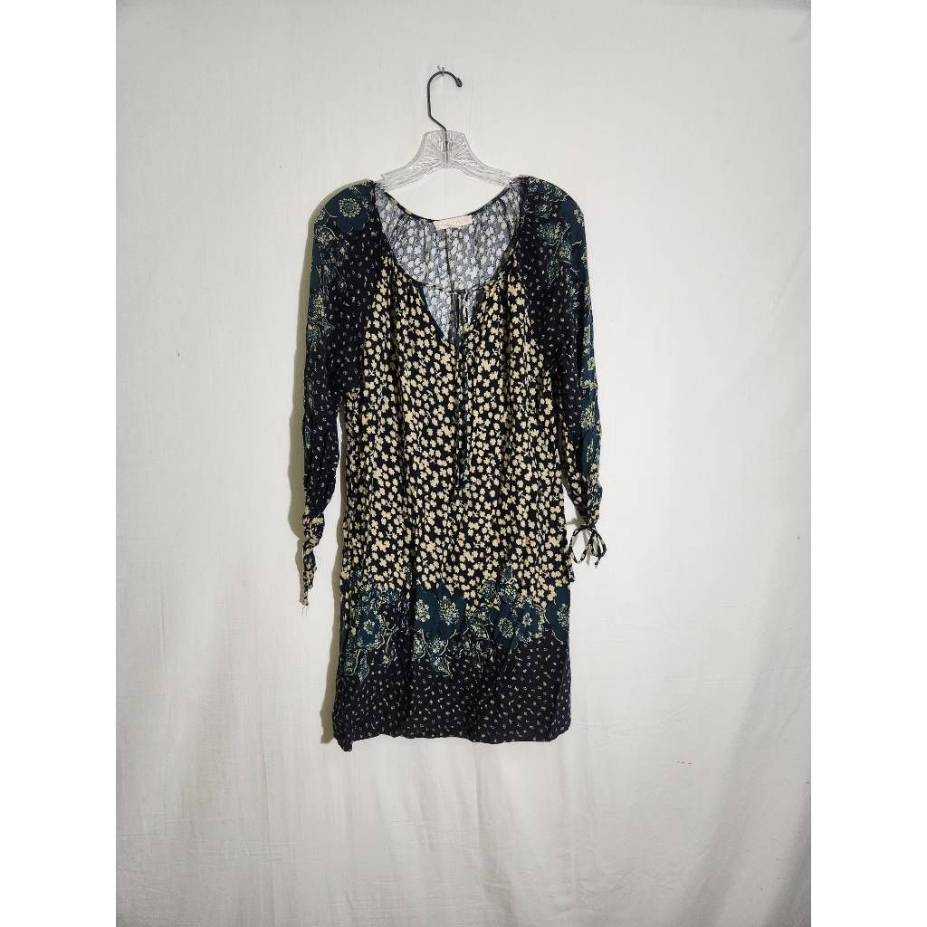 Lovestitch Womens Tunic Mini Dress Multicolor Floral Relaxed Fit V Neck  Boho L | eBay